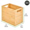 mDesign Small Rectangular Trash Can Wastebasket - Natural Bamboo Wood
